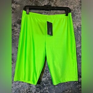 Fashion nova curves for days neon green stretch biker bike shorts XL